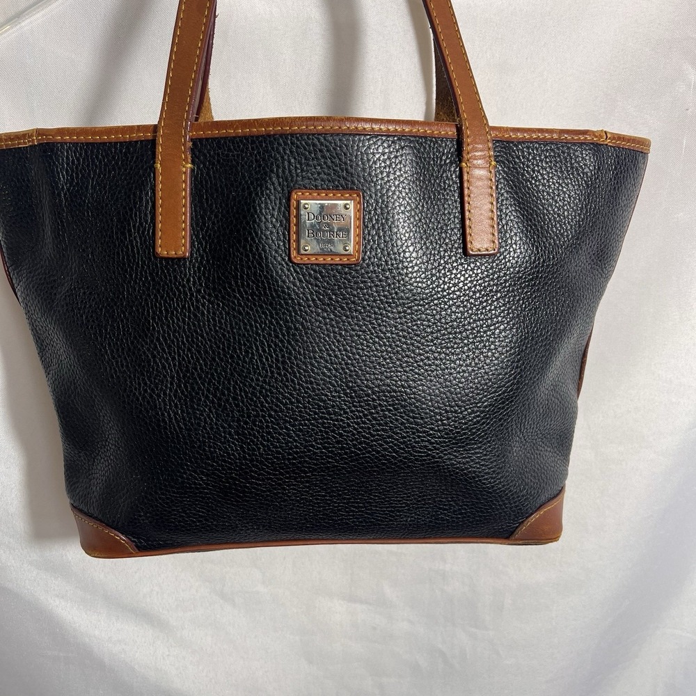 Dooney And Bourke Black Pebble Leather Charleston Large Shopper Tote  *see - Picture 2 of 15